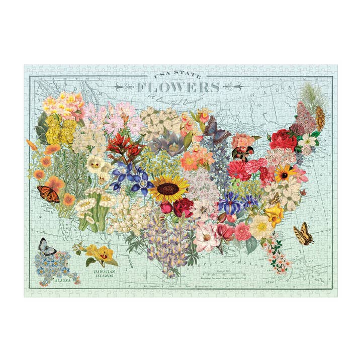 USA STATE FLOWERS 1000PC PUZZLE