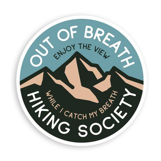 OUT OF BREATH HIKING SOCIETY STICKER