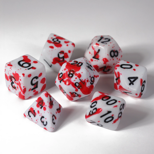 COLOR SPRAY RED 7PC POLY DICE SET