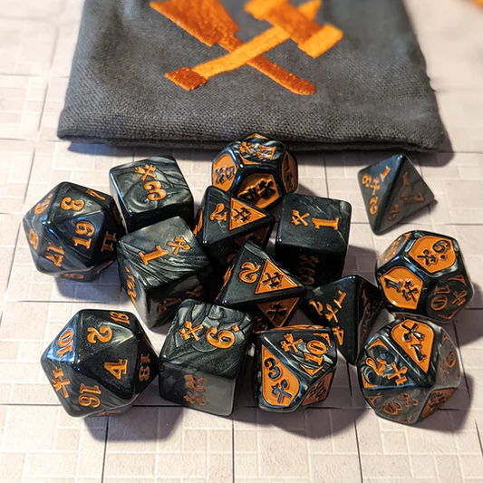 BLUDGEONING DAMAGE DICE (14) MARBLE COPPER