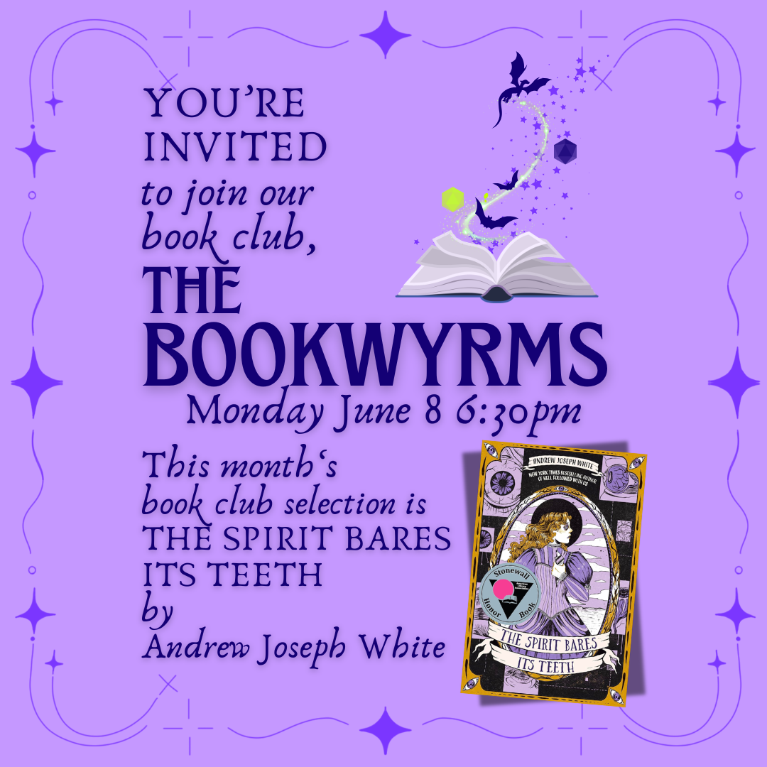 BOOKWYRMS BOOK CLUB JUNE 8th THE SPIRIT BARES ITS TEETH