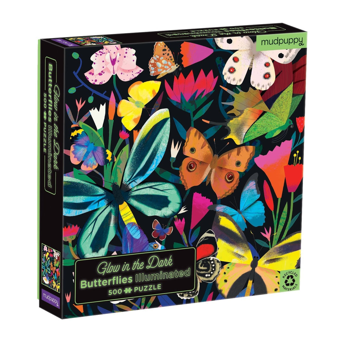 BUTTERFLIES ILLUMINATED- GLOW IN THE DRAK 500PC PUZZLE