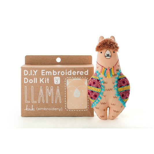 D.I.Y. LLAMA EMBROIDERED DOLL KIT