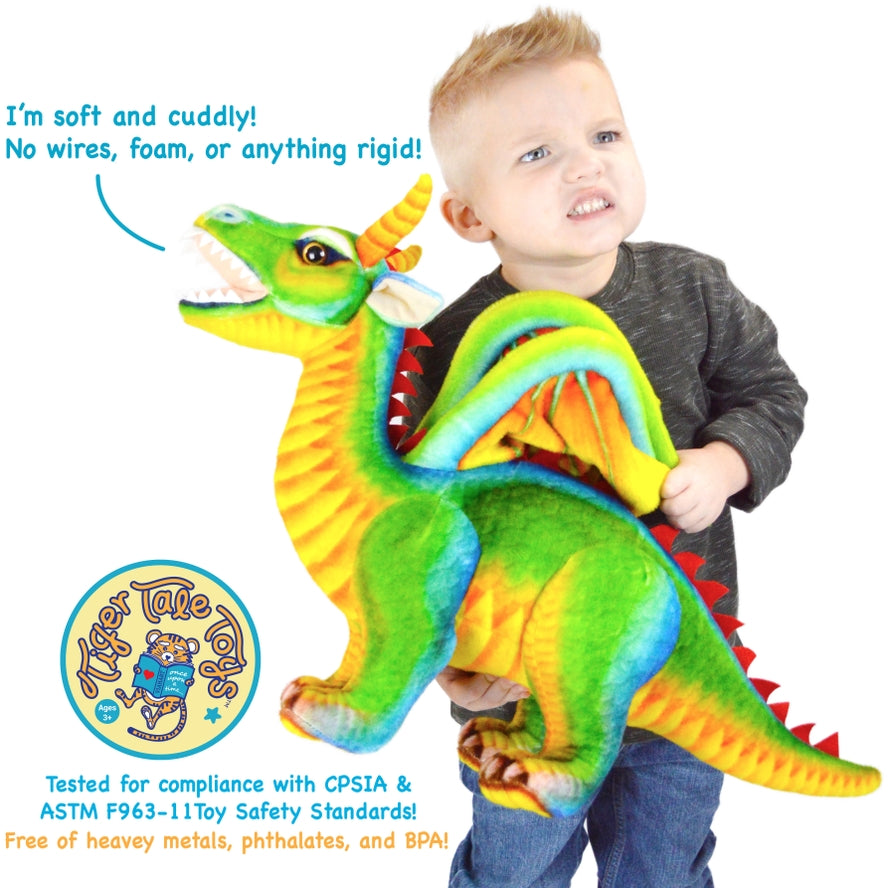 PERCY A LARGE COLORFUL DRAGON PLUSH