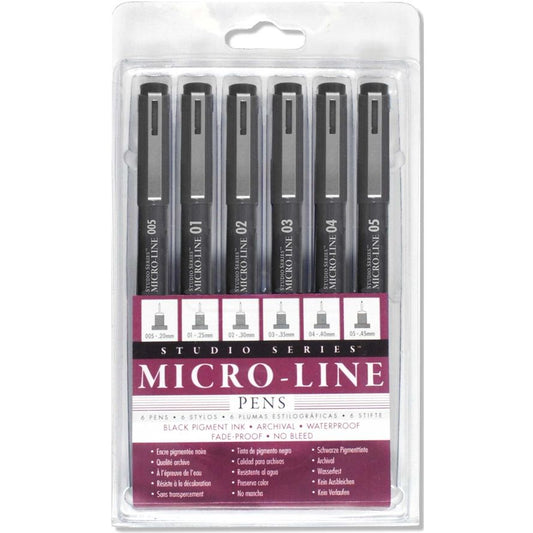 BLACK PIGMENT INK MICRO-LINE PEN SET