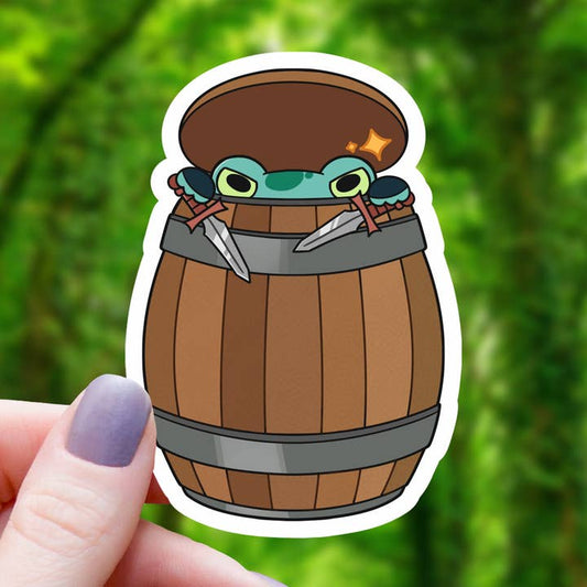 FROG ROGUE IN A BARREL STICKER