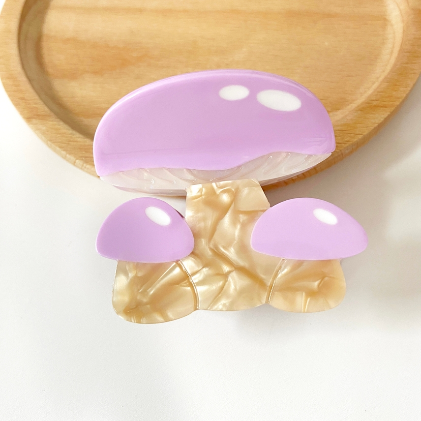 PURPLE MUSHROOM HAIR CLAW