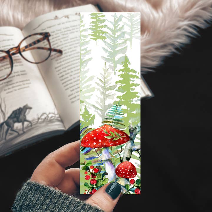 MUSHROOM WATERCOLOR BOOKMARK