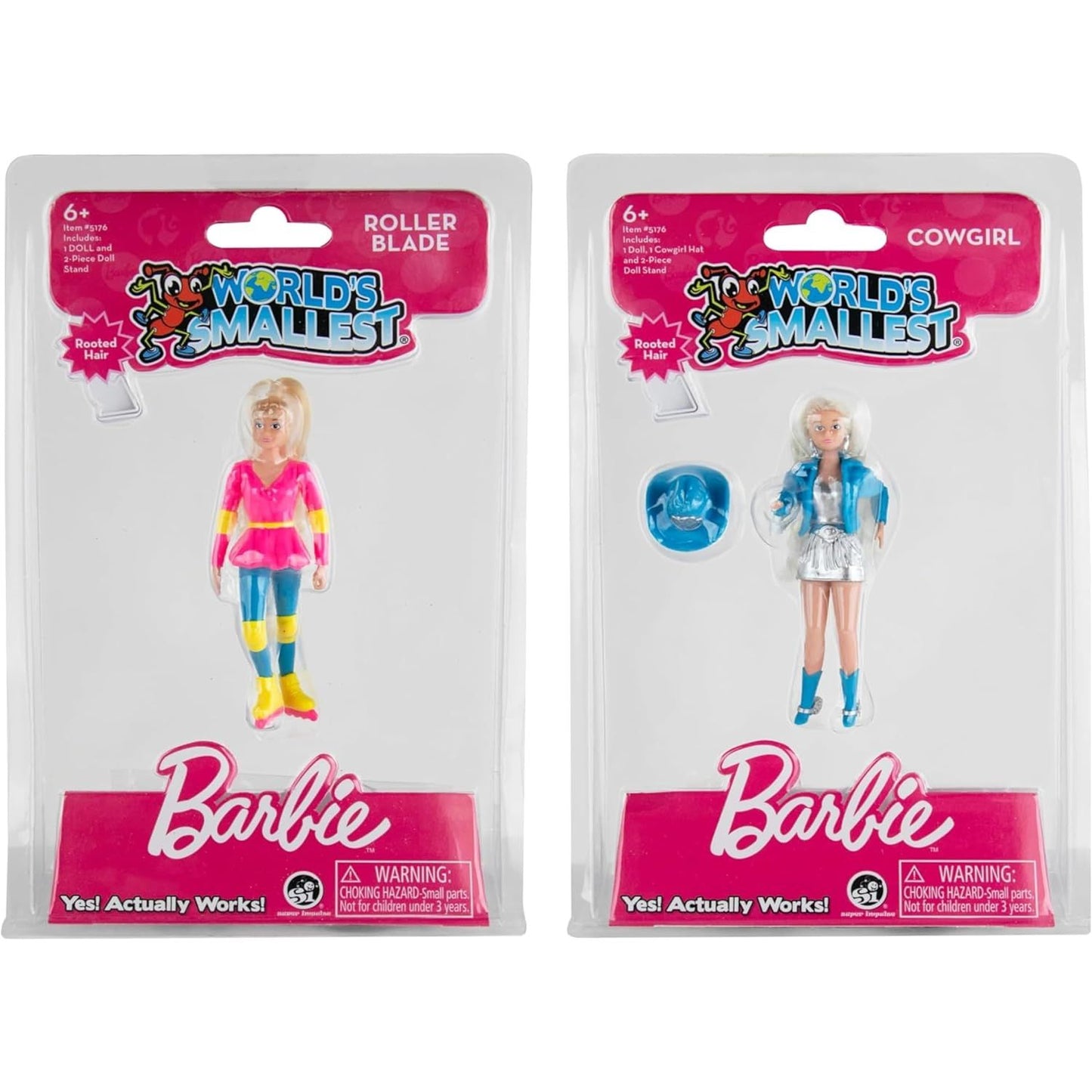 WORLD'S SMALLEST BARBIE COWGIRL AND ROLLERBLADER FIGURES