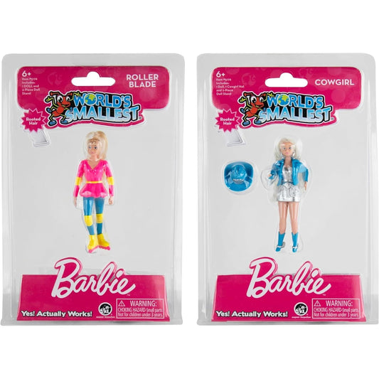 WORLD'S SMALLEST BARBIE COWGIRL AND ROLLERBLADER FIGURES