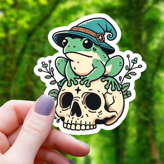 COTTAGECORE WIZARD FROG STICKER