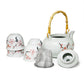 CHERRY BLOSSOMS TEA SET (TEAPOT AND FOUR TEACUPS)