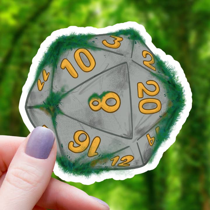 MOSS COVERED D20 STICKER