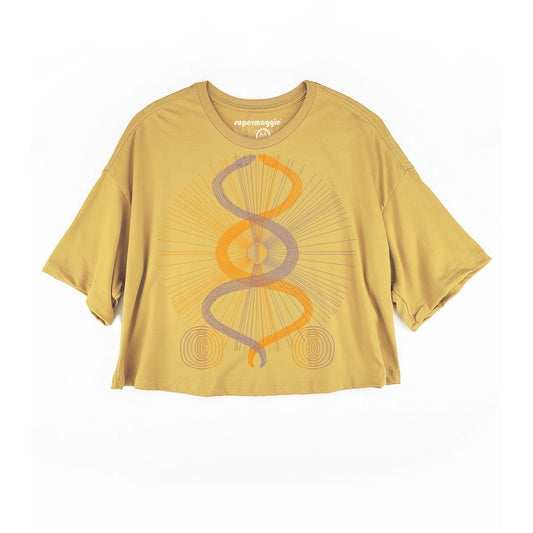 SUNSHINE SNAKES CLOVER CROP T-SHIRT BY SUPERMAGGIE