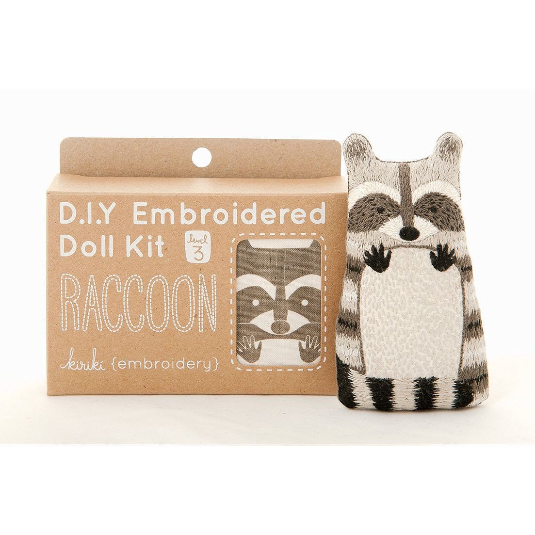 D.I.Y. RACCOON EMBROIDERED DOLL KIT