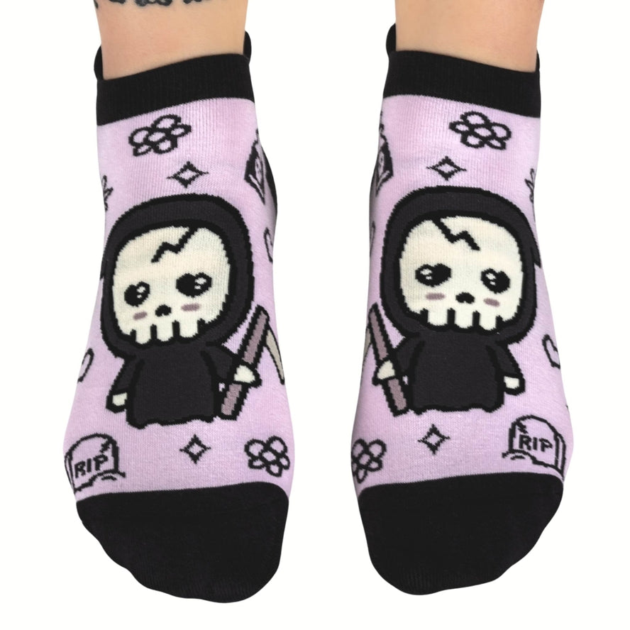 PASTEL GOTH GRIM REAPER ANKLE SOCKS BY FOOTCLOTHES