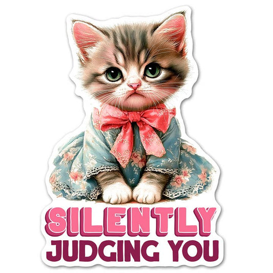 SILENTLY JUDGING YOU CAT STICKER