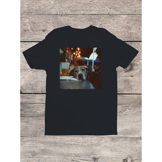 DOG RELAXING AT A COZY CAFE T-SHIRT