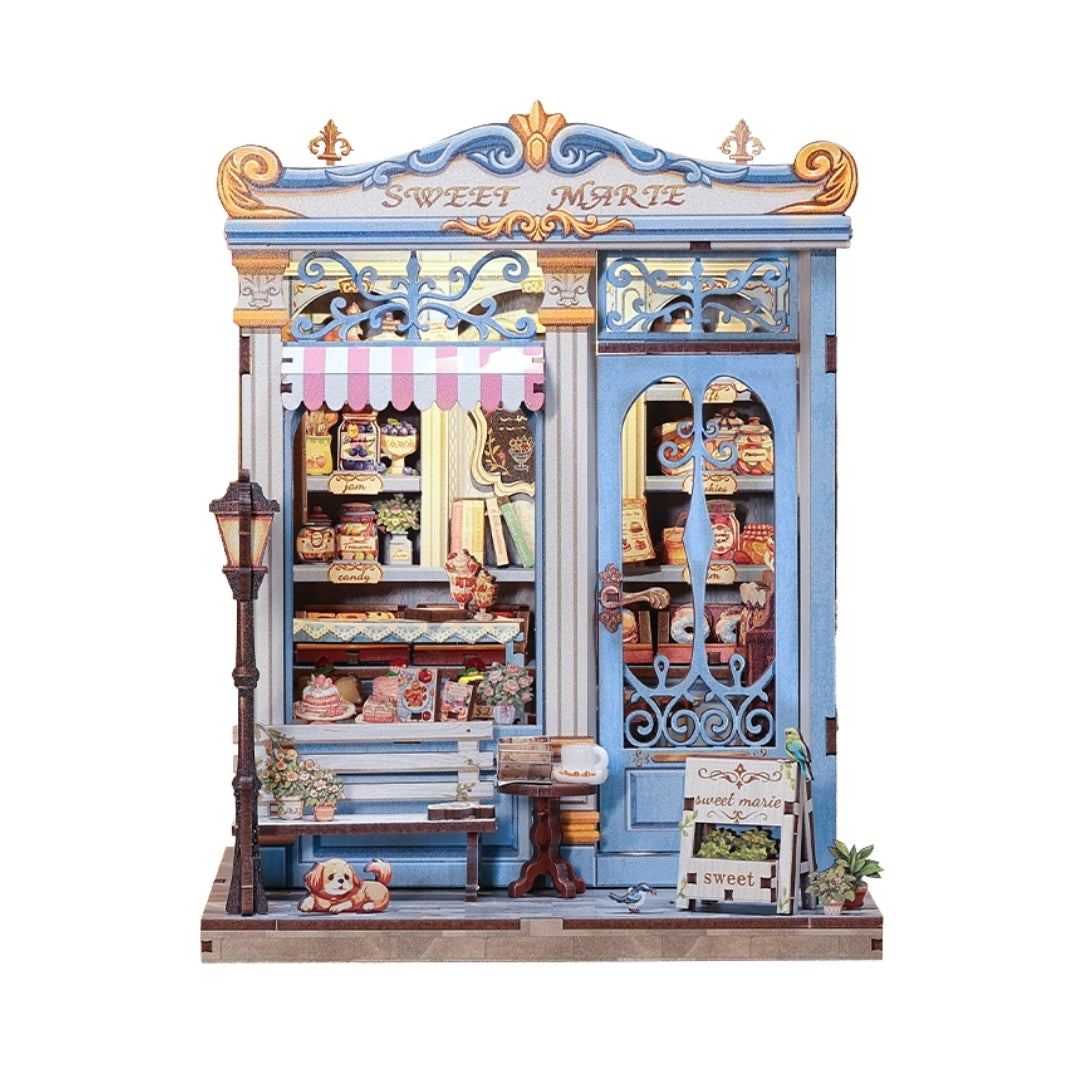 SWEET MARIE PASTRY SHOP 3-D WOODEN MINIATURE BOOK NOOK KIT