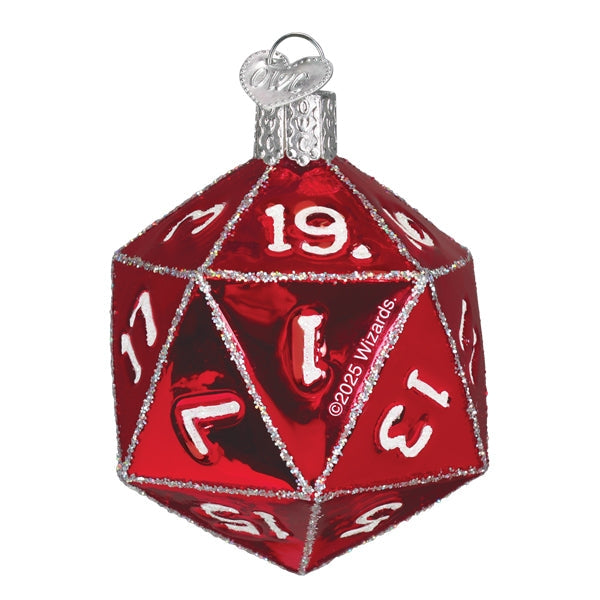 DUNGEONS & DRAGONS D20 GLASS HOLIDAY ORNAMENT
