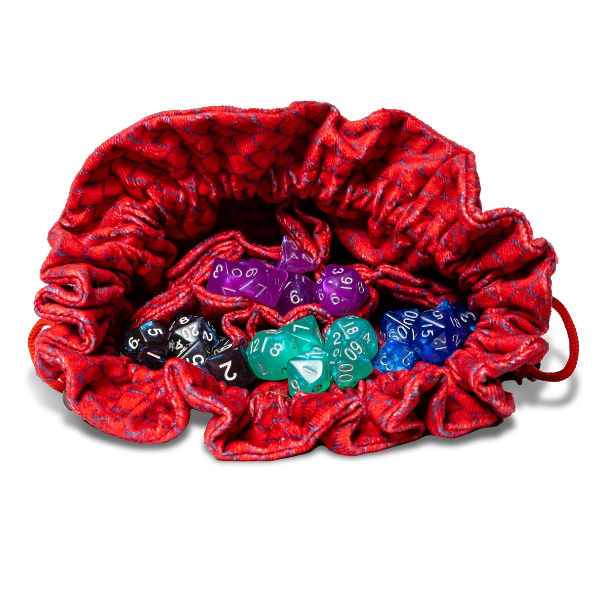 VELVET DICE BAG: DRAGONSTORM RED