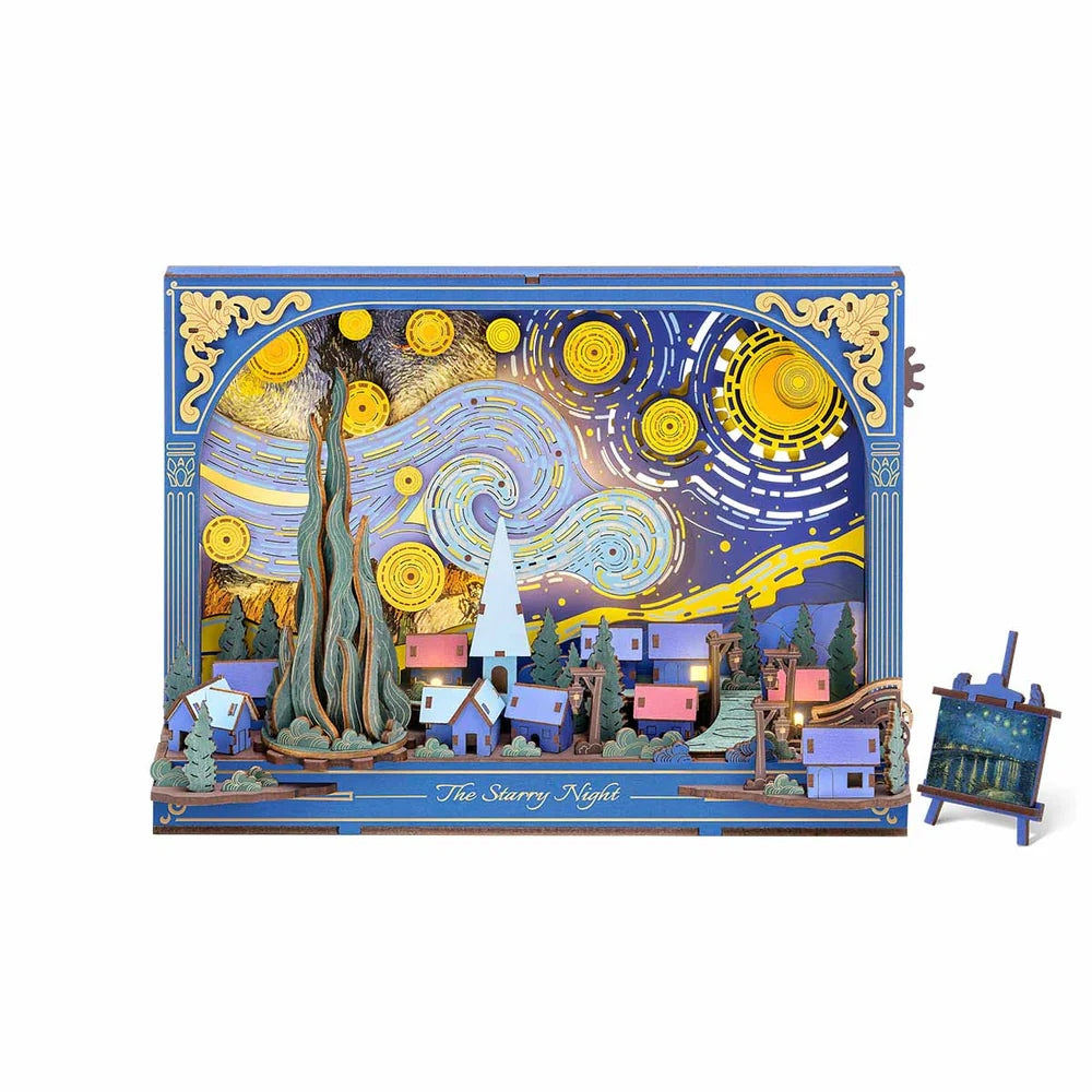 STARRY NIGHT WALL ART 3-D WOODEN PUZZLE KIT