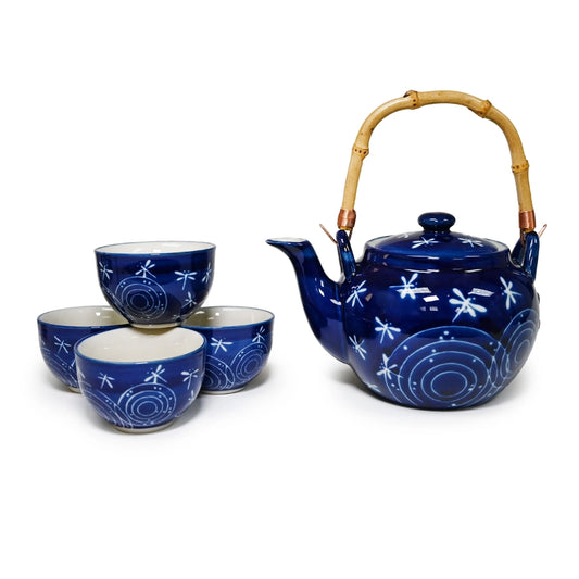 MIRA TEA SET WHITE DRAGONFLIES