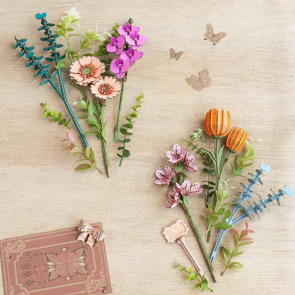3D WOODEN BLOOMING BOOK FLOWER PUZZLE