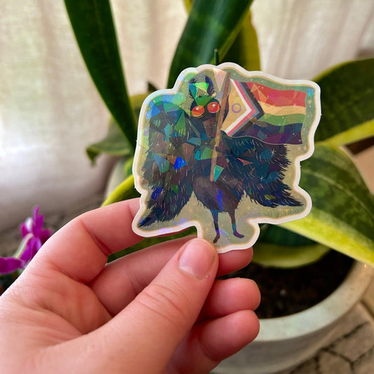 GLITTER PRIDE MOTHMAN STICKER