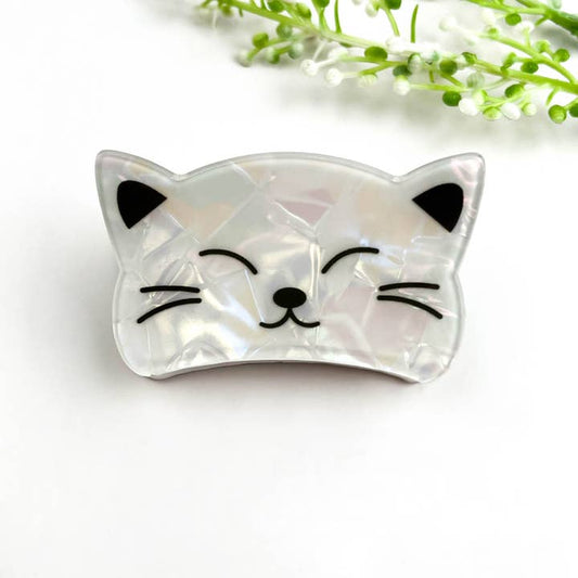 CUTE WHITE CAT HAIR CLAW