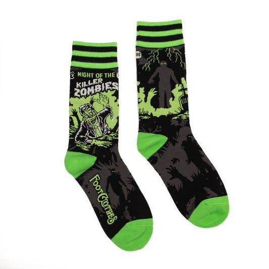NIGHT OF THE KILLER ZOMBIES CREW SOCKS BY FOOTCLOTHES