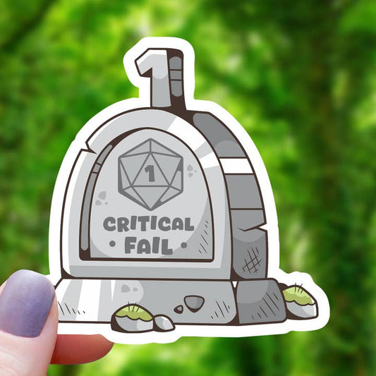 CRITICAL FAIL TOMBSTONE NAT 1 STICKER