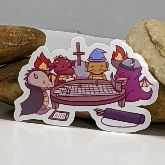 DRAGONS PLAYING RPG STICKER