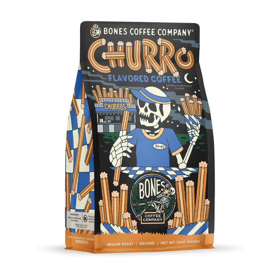 BONES COFFEE CHURRO 12OZ GROUND COFFEE