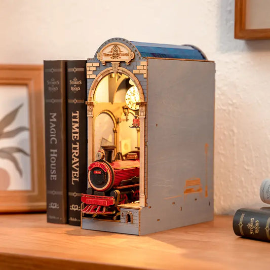 TIME TRAVEL 3-D WOODEN MINIATURE BOOK NOOK KIT