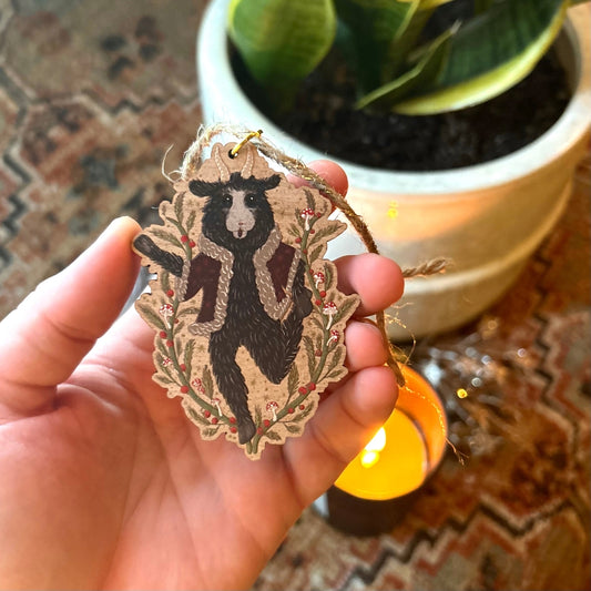 KRAMPUS WOODEN HOLIDAY ORNAMENT