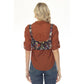BLUE FLORAL VELVET CORSET VEST
