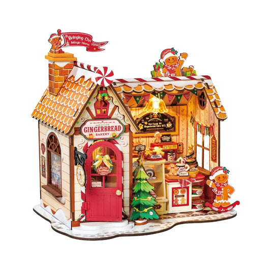 GINGERBREAD HOUSE DIY WOODEN MINIATURE KIT