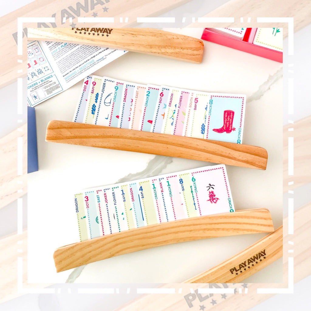 WOODEN CARD RACK SET OF 4