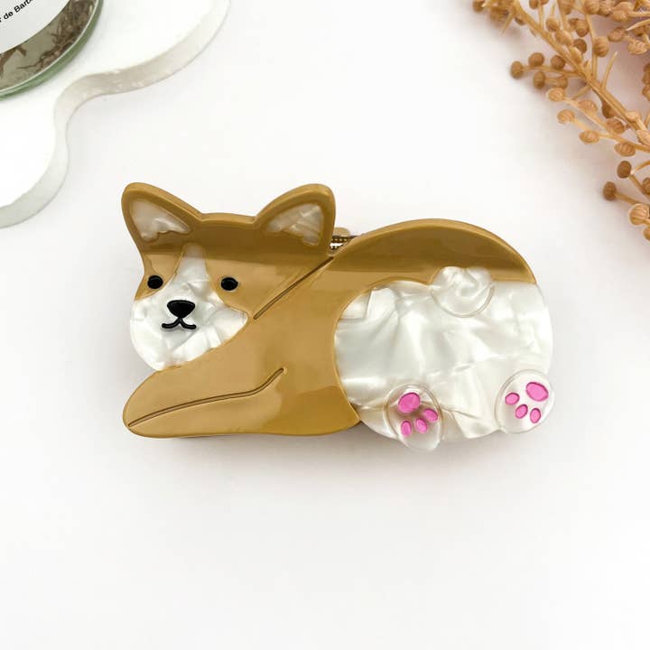 PLAYFUL CORGI HAIR CLAW