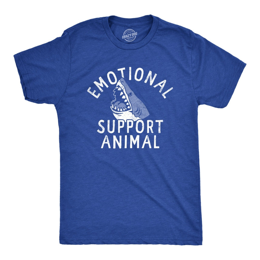 EMOTIONAL SUPPORT ANIMAL SHARK T-SHIRT BY CRAZY DOG T-SHIRTS