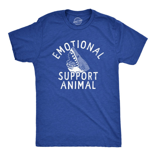 EMOTIONAL SUPPORT ANIMAL SHARK T-SHIRT BY CRAZY DOG T-SHIRTS