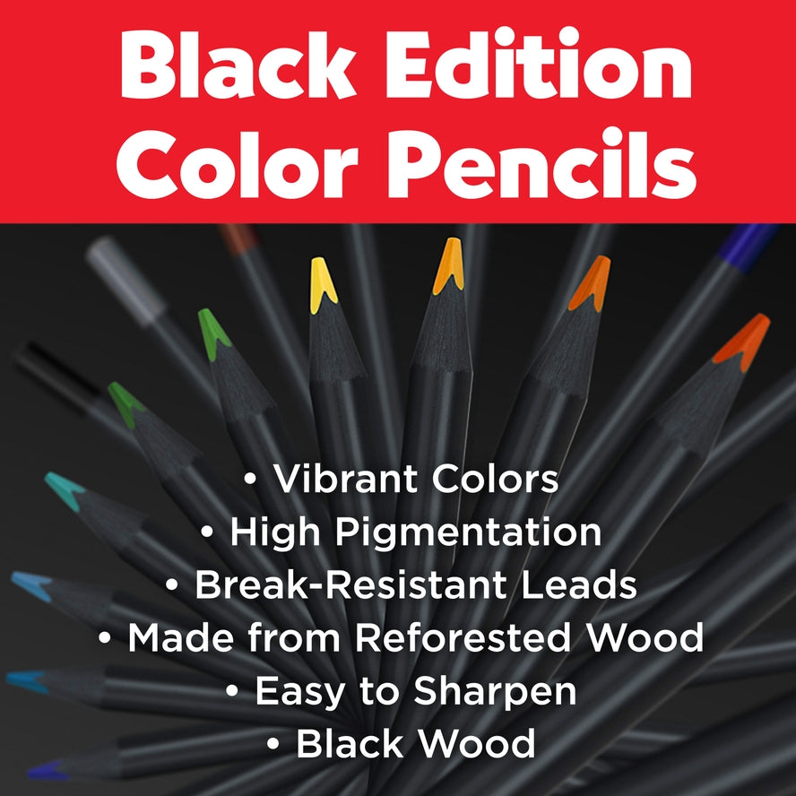 FABER-CASTELL SUPER SOFT COLOR PENCIL SET: METALLIC BLACK EDITION (BOX OF 36)