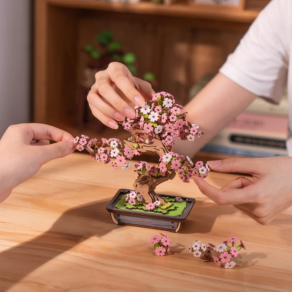 3D WOODEN FLOWER PUZZLE: SAKURA BONSAI