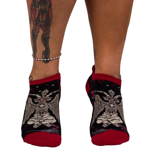 EVIL BAPHOMET ANKLE SOCKS BY FOOTCLOTHES