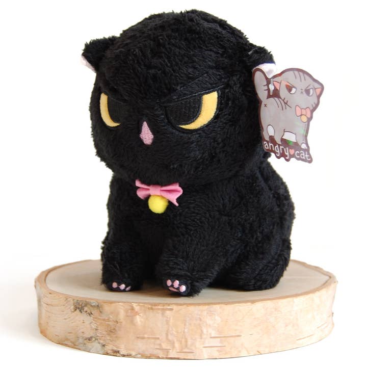 ANGRY CAT PLUSH: FUZZY BLACK VOID