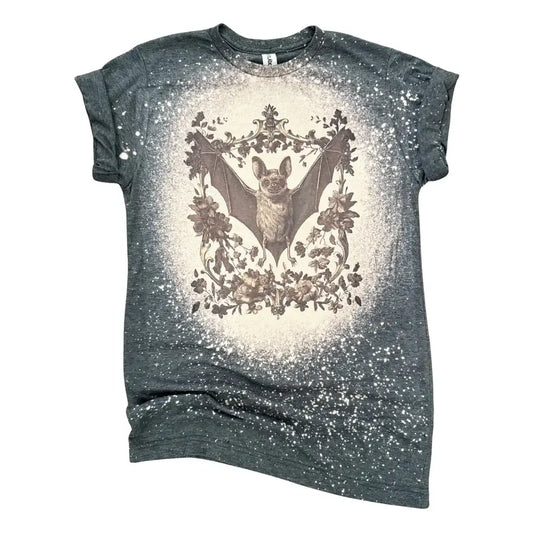 VINTAGE GOTHIC BAT BLEACHED T-SHIRT