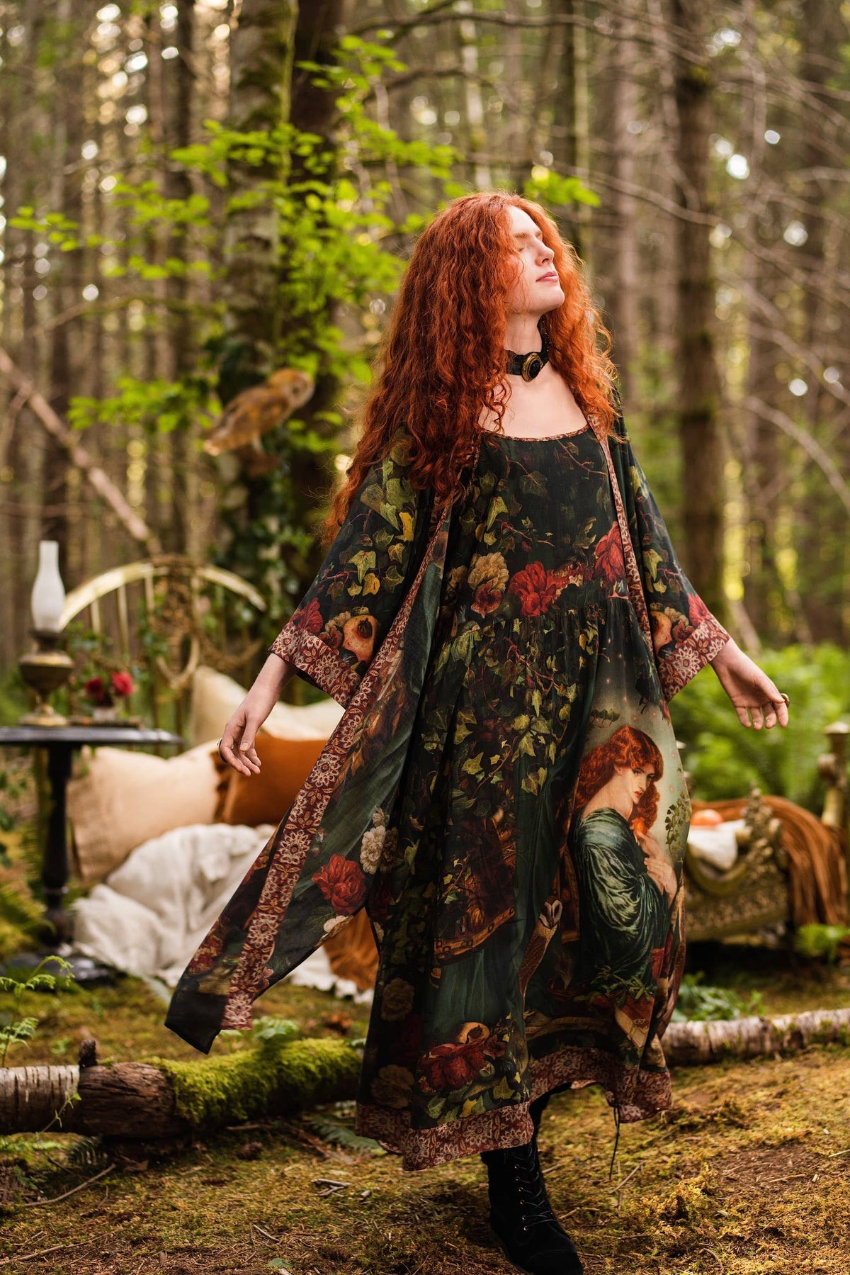SOLSTICE BOHÉME LONG MAXI SLIP DRESS W/ PERSEPHONE AND MOON BY MARKET OF STARS