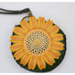 LEATHER SUNFLOWER WRISTLET COINPURSE