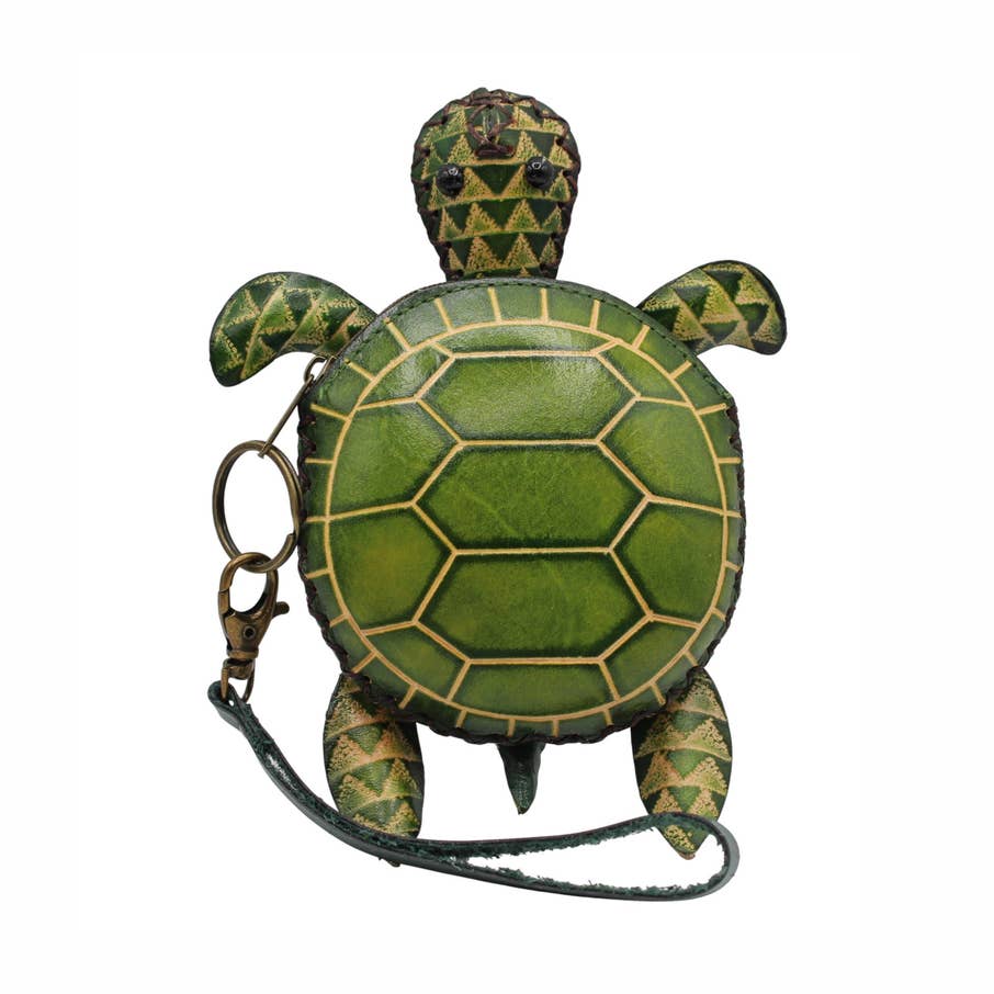 LEATHER GREEN TURTLE COINPURSE